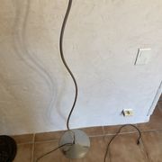 Vintage floor lamp in chrome metal and brass design swiss lumess