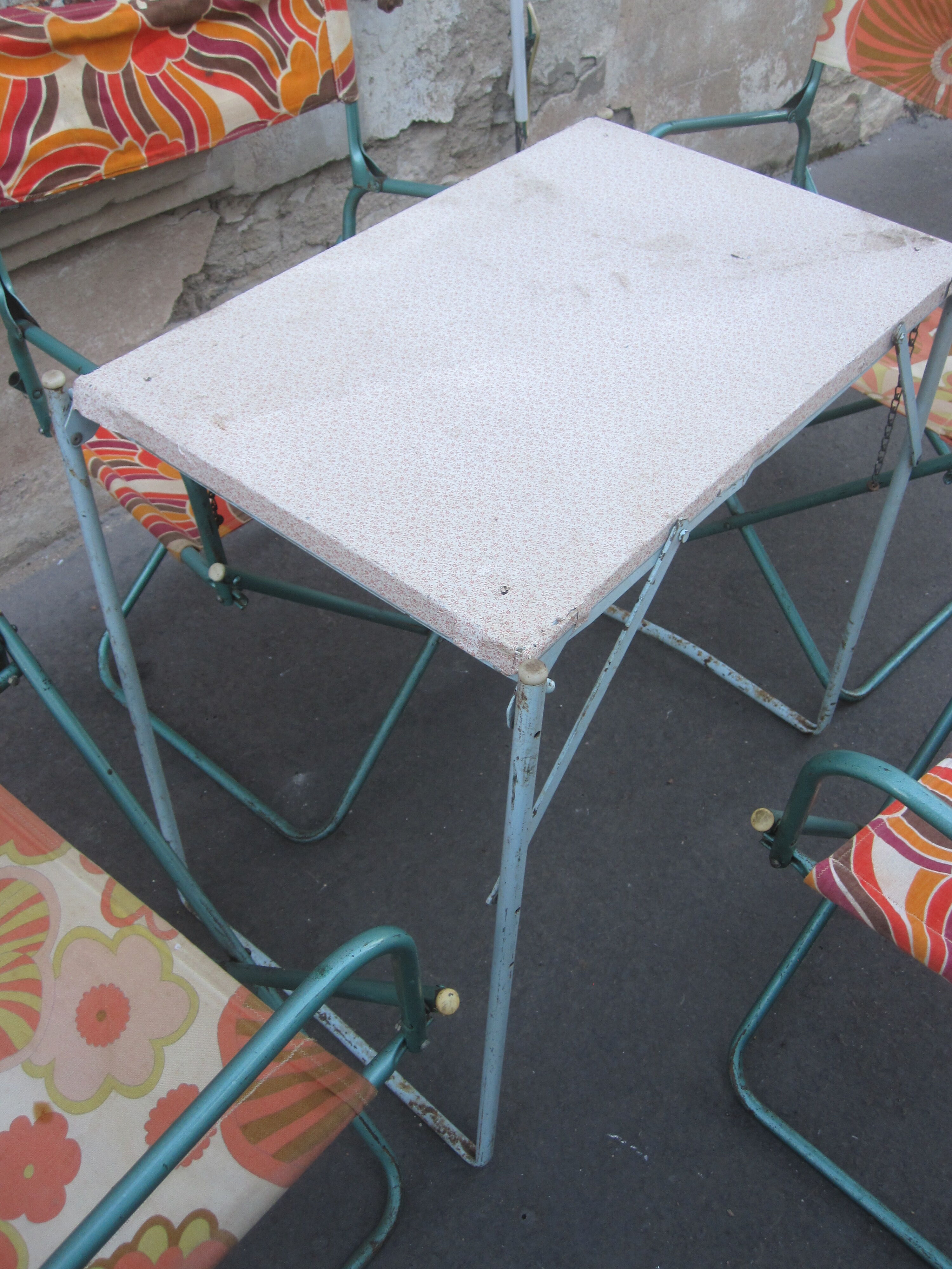 Vintage camping folding lounge