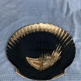 Black serving dish shape of vintage scallop shell
