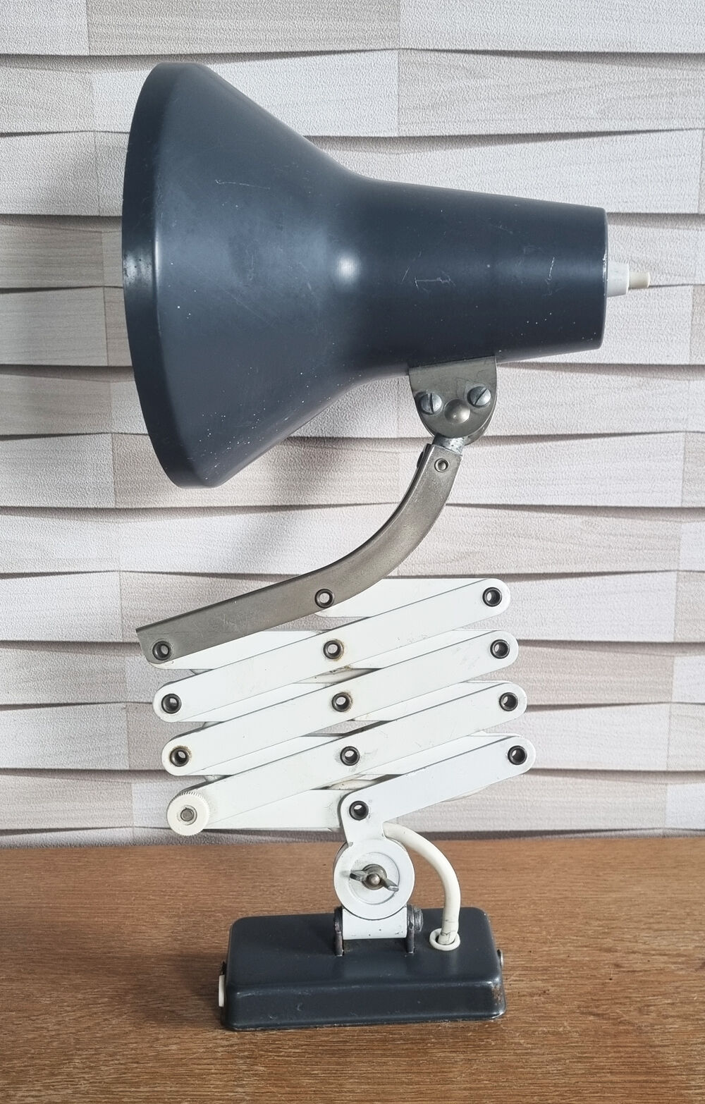 Vintage industrial accordion lamp