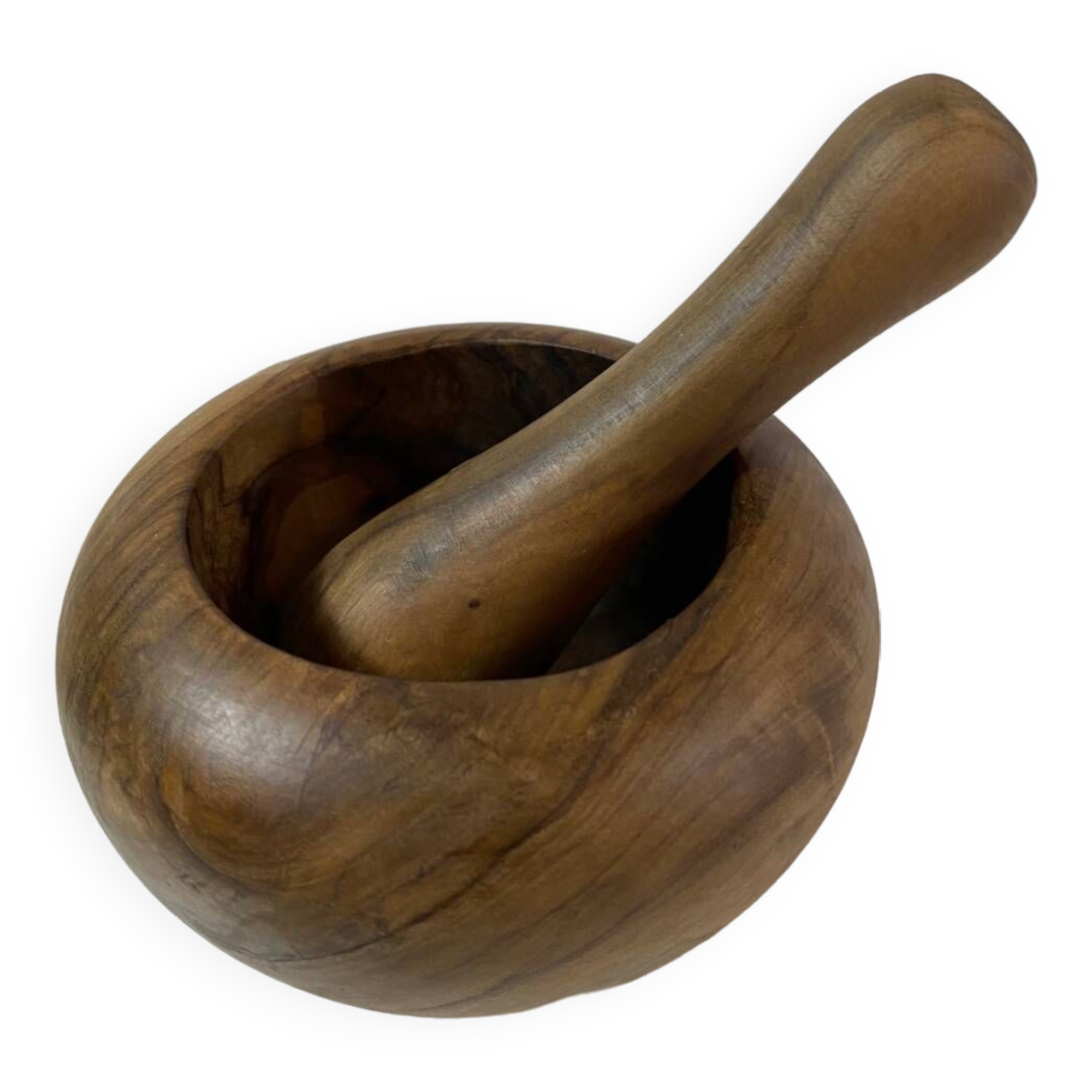 Olive wood mortar and pestle