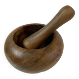Olive wood mortar and pestle