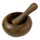 Olive wood mortar and pestle