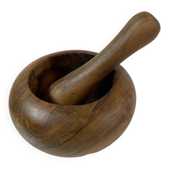 Olive wood mortar and pestle