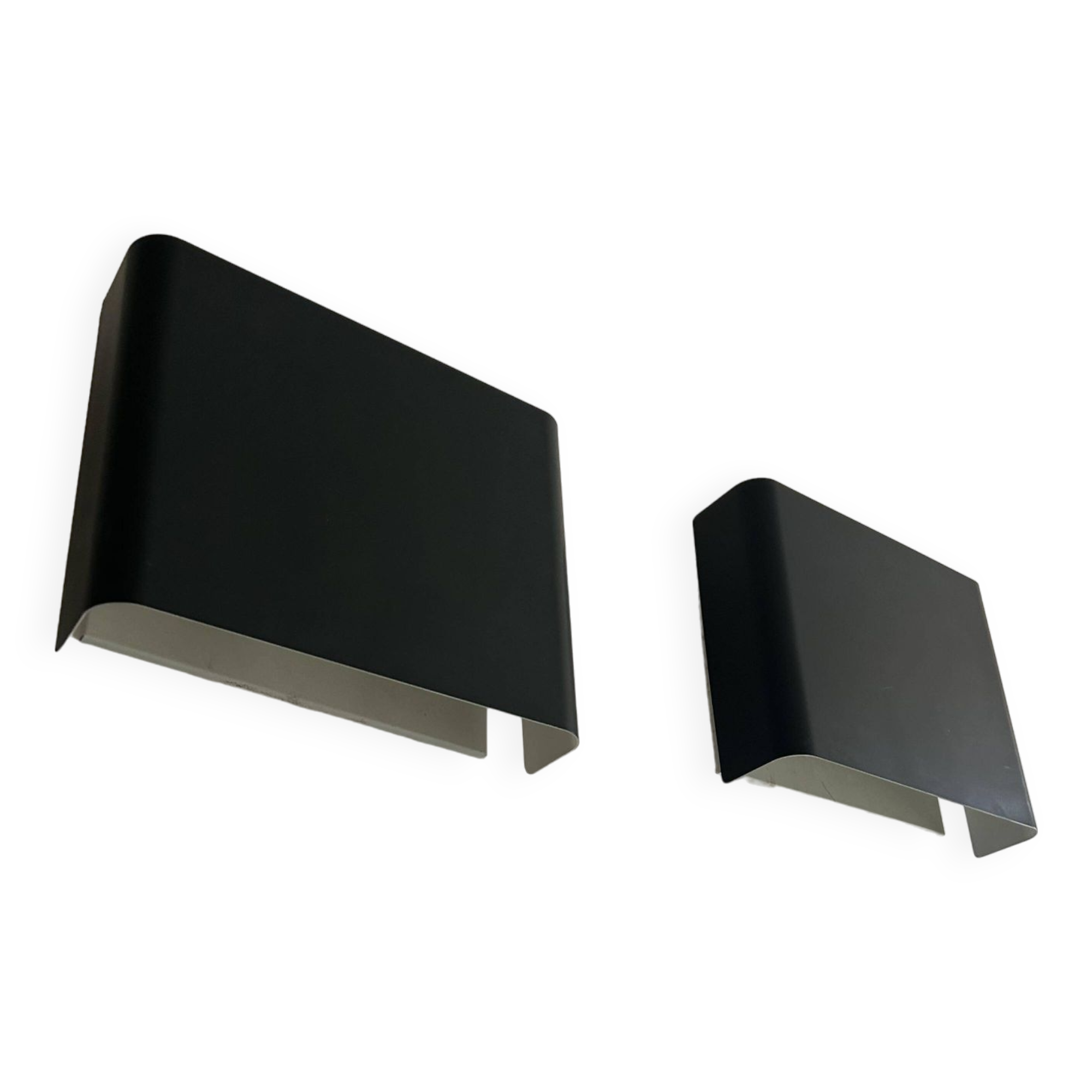 Pair of vintage Doria Leuchten wall lights, matte black, Germany 1970s