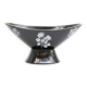 Vintage Wade Black boat vase with floral pattern and metal stand