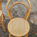 Set of 4 rattan chairs 1970