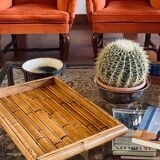 Plateau en bambou, Italie années 1970