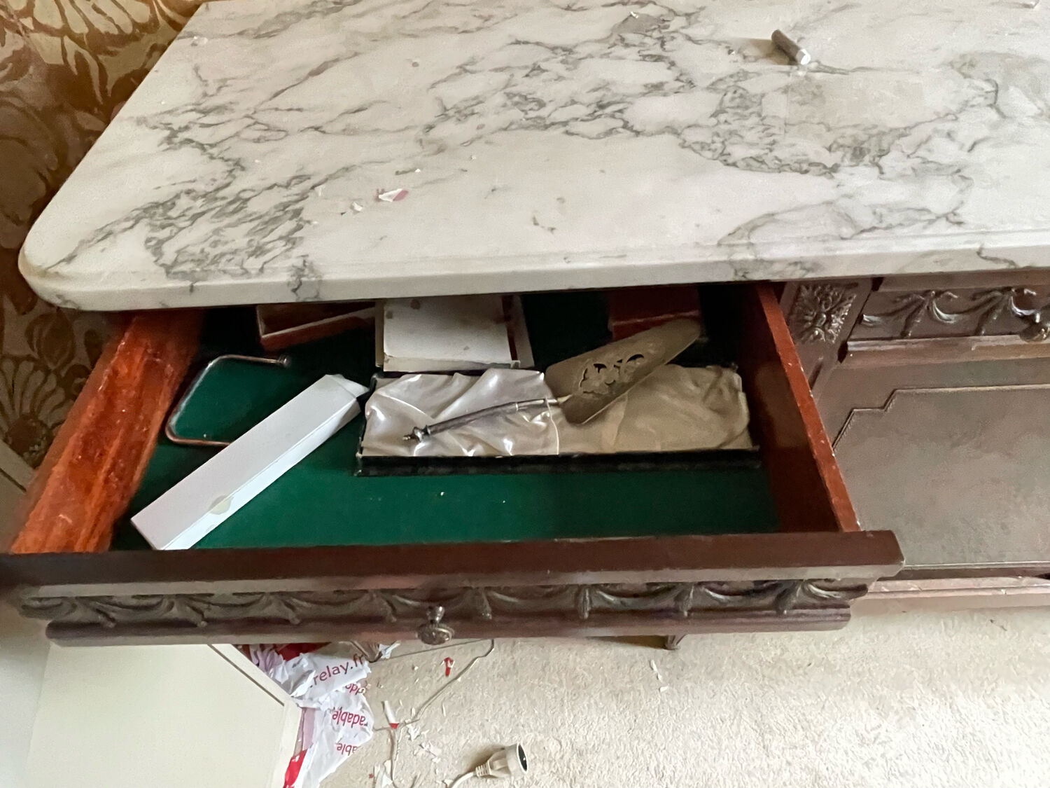 Sideboard with marble top