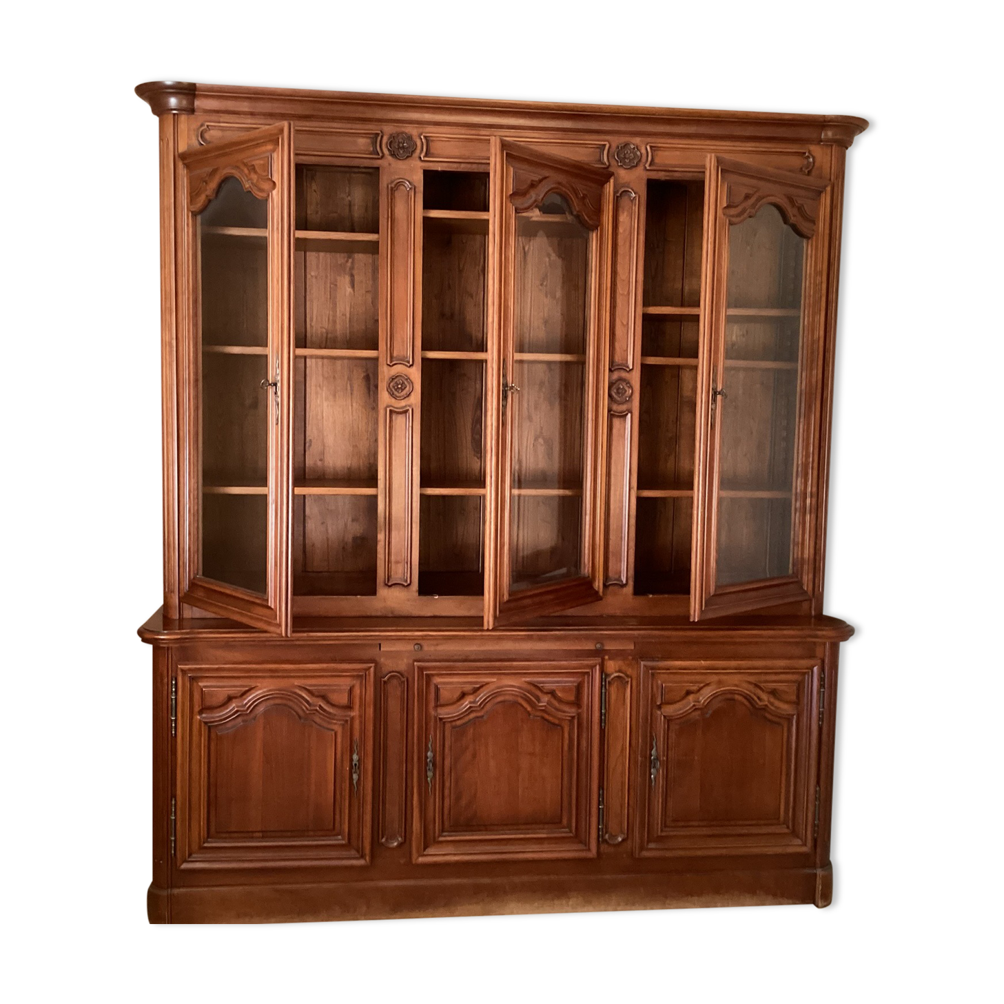 Cherry bookcase stamped Louis Tricoire