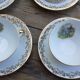 Set of 4 cups and sugar bowl Haute porcelaine de Berry