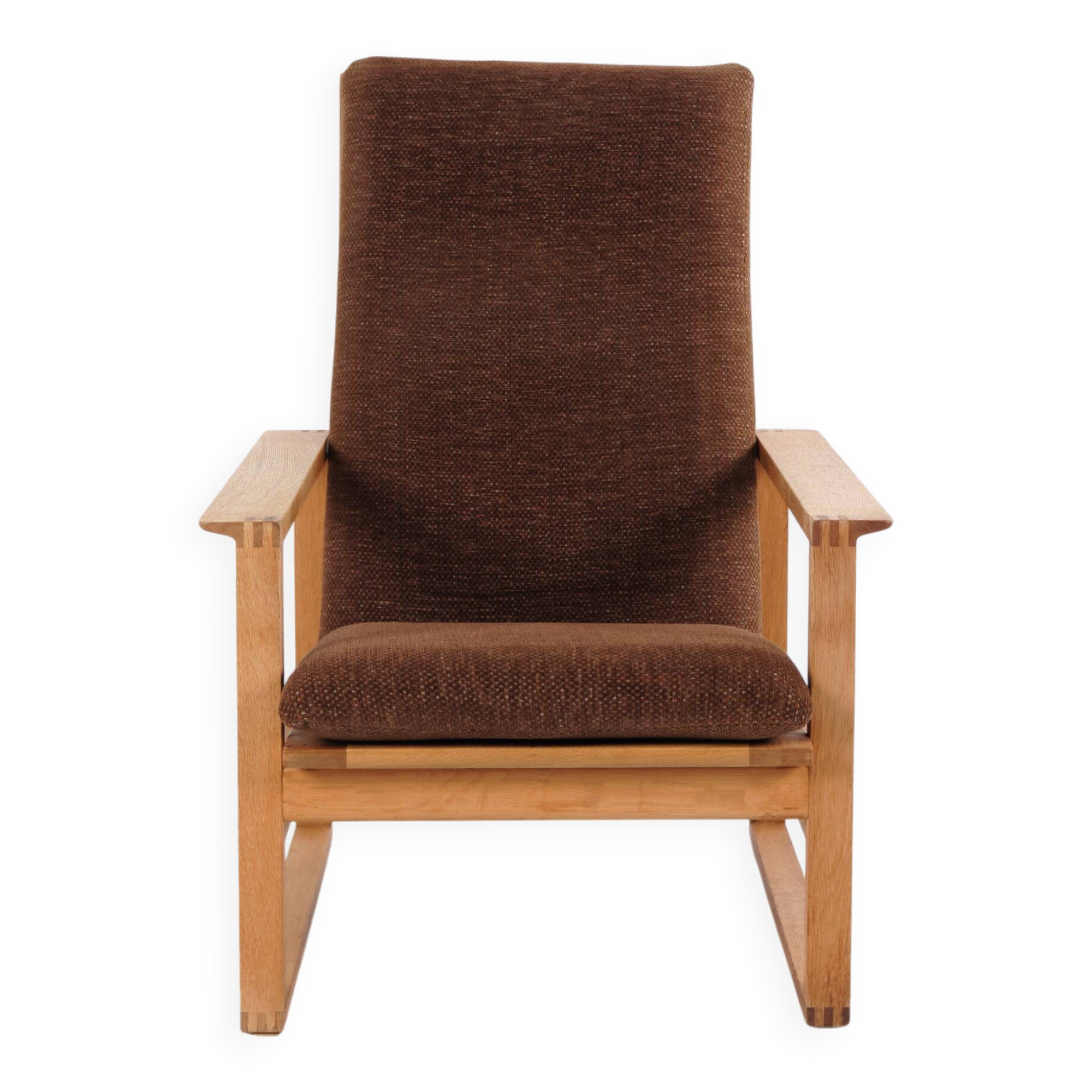 The Sled Chair - Model BM2254 - Oak - Brown cushions - Børge Mogensen - Fredericia Chair Factory