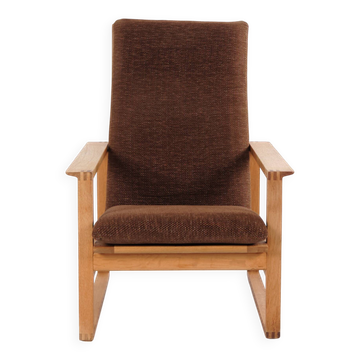 The Sled Chair - Model BM2254 - Oak - Brown cushions - Børge Mogensen - Fredericia Chair Factory