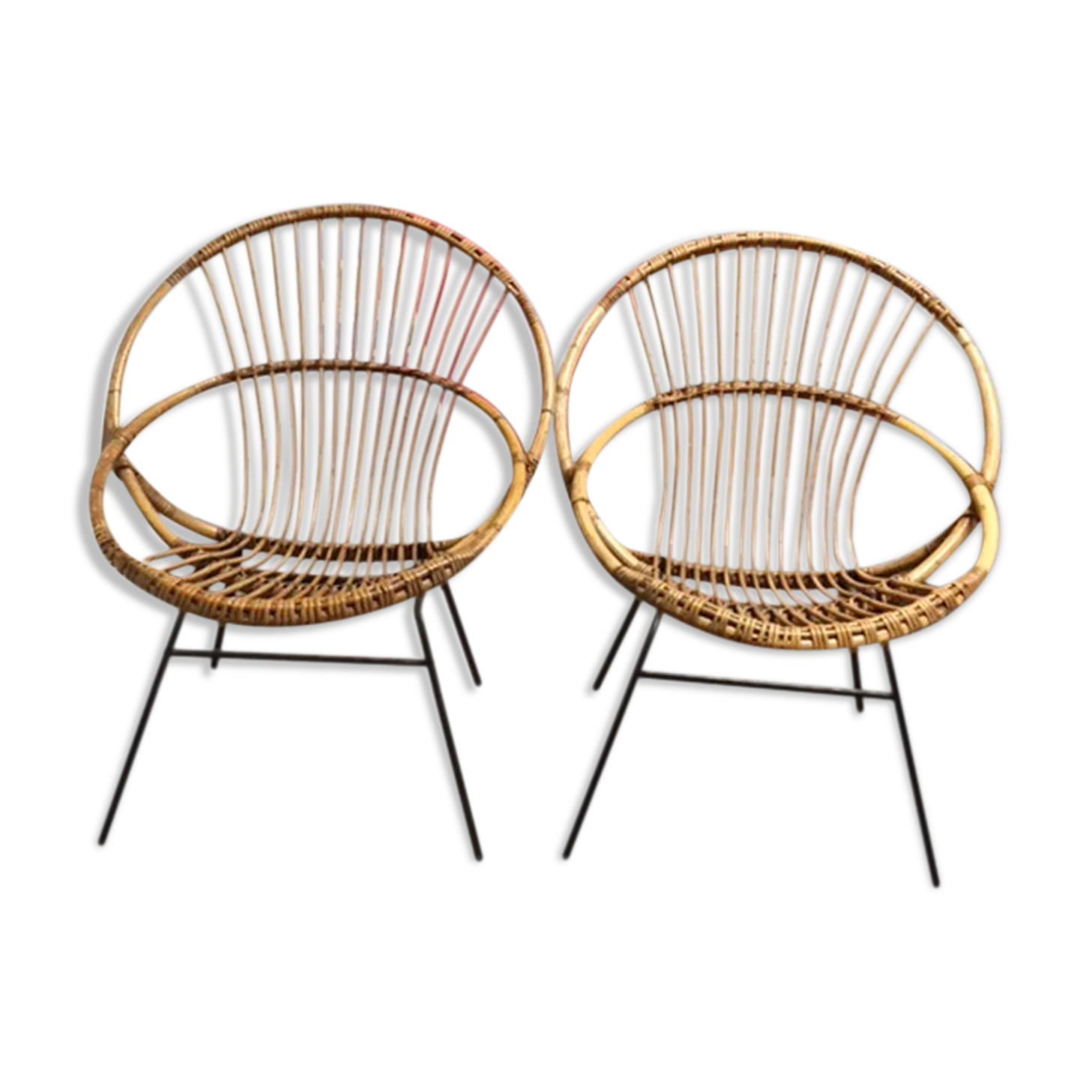 Pair of rattan chairs
