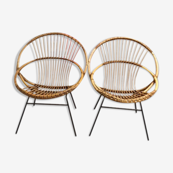 Pair of rattan chairs