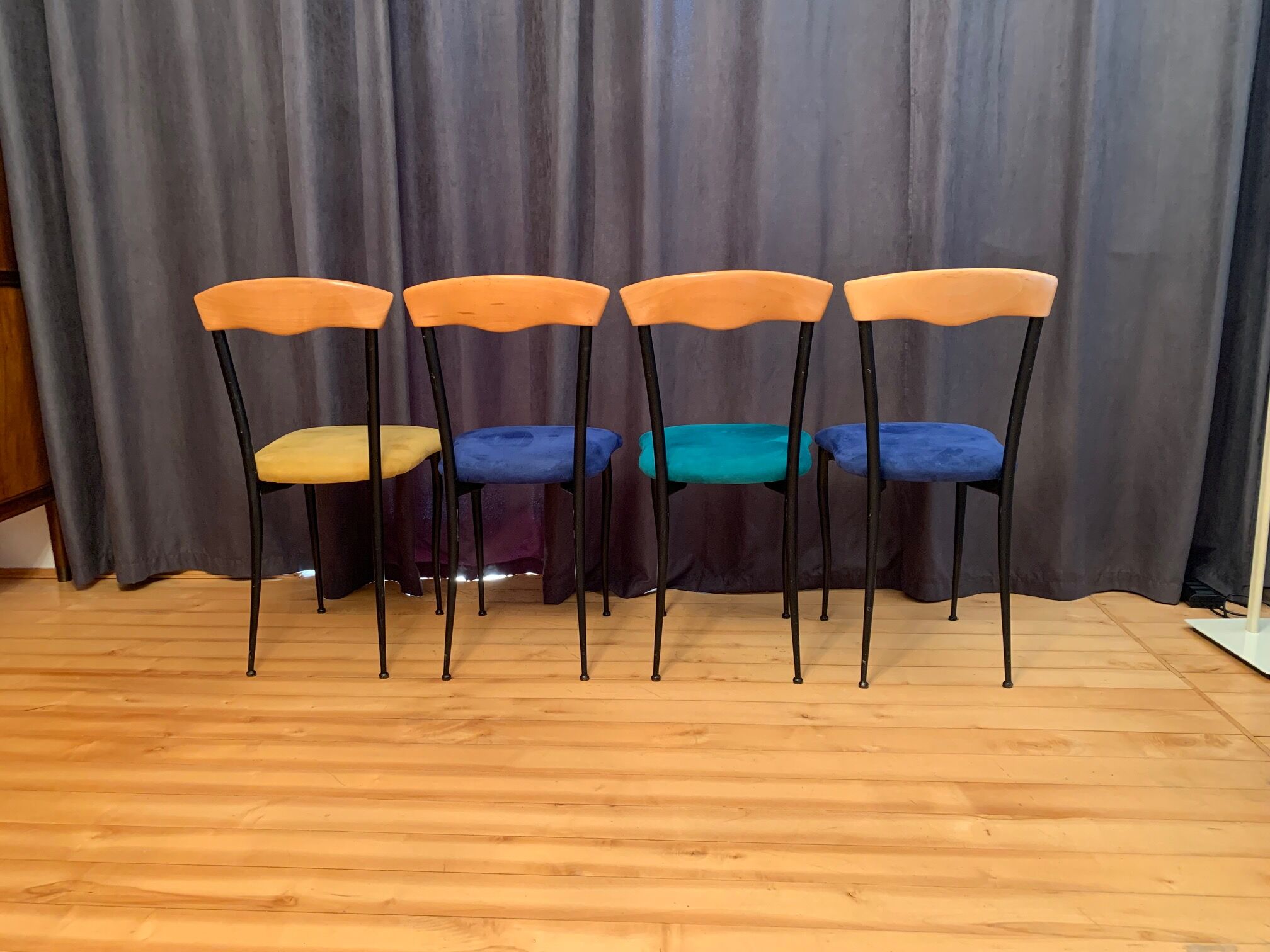 A set of four chairs, Alcantara, Italy, 1980s