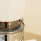 Italian lamp in metal & opaque glass 70's