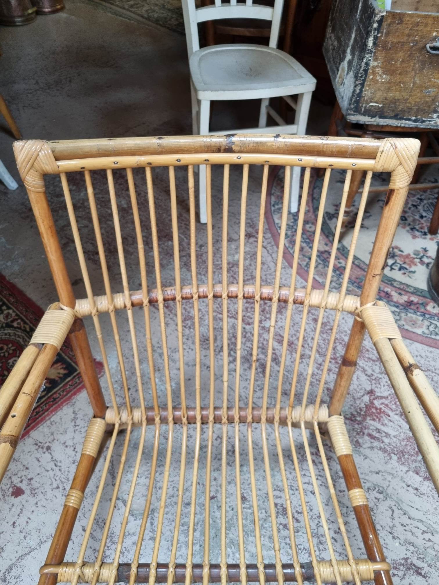 Antique rattan armchair