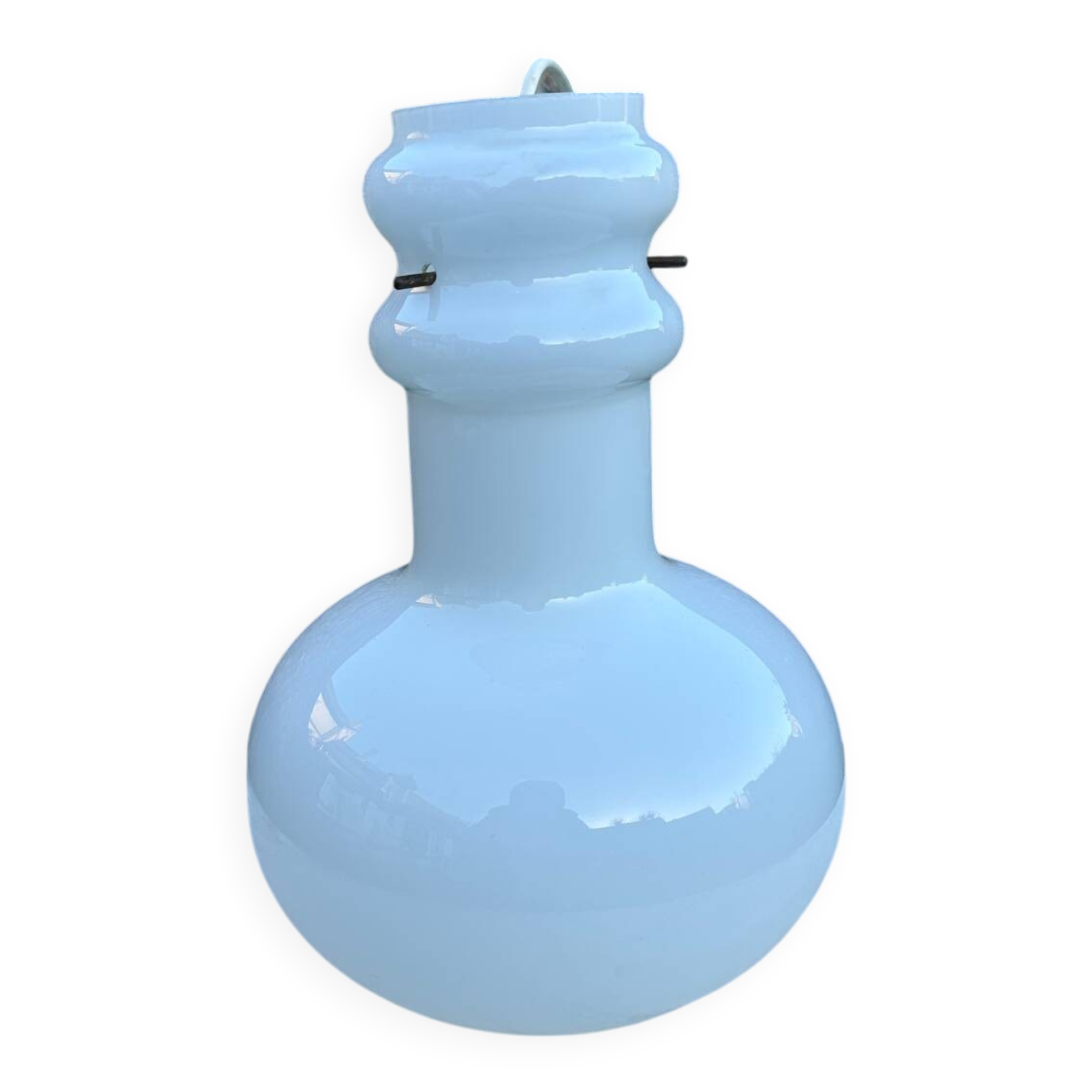 Vintage 1970s opaline glass pendant light