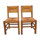 8 Chaises paillées années 50