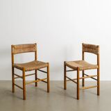 Set of Six Wooden Dining Dordogne Chairs by Charlotte Perriand, 1960s