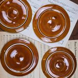 Set of 4 vintage Sicla Portugal oyster plates in earthenware