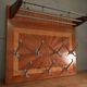 Art Deco marquetry and aluminum wall coat rack