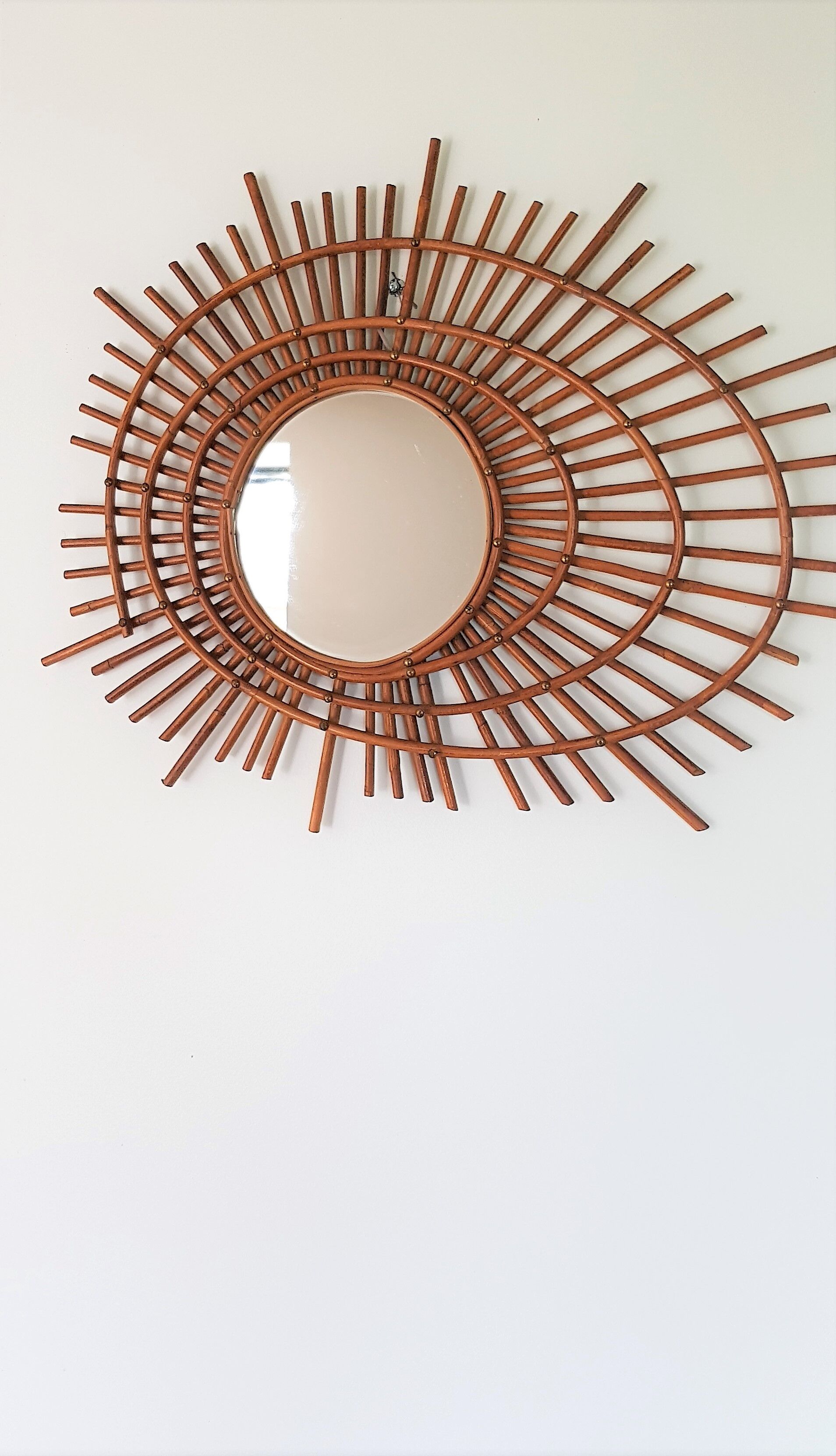 Mirror in rattan galaxy or ortf 80x61cm