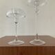 Pair of candle holders in glass paste