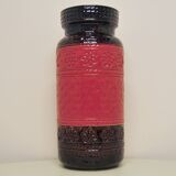 vintage large brown & red West Germany vase Bay