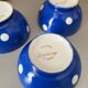 Old Longchamp porcelain bowls with blue dots