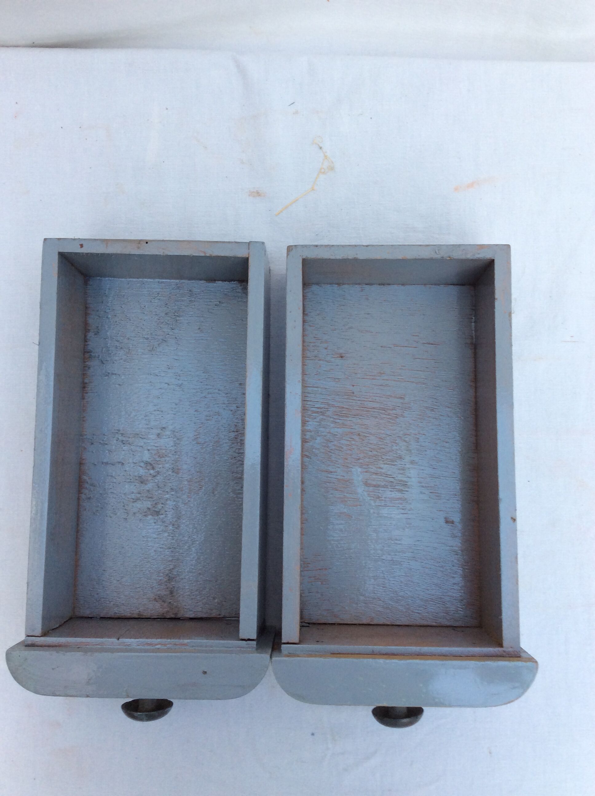 Duo vintage wooden drawers