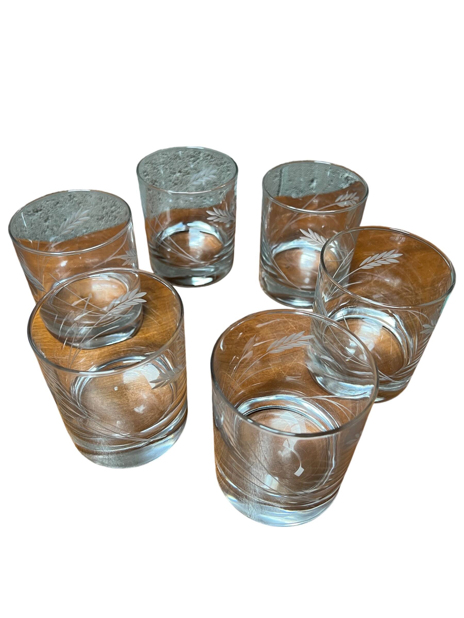 Set of six whiskey glasses