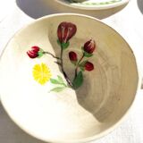Tasses et sous tasse peint à la main de fleurs ancienne