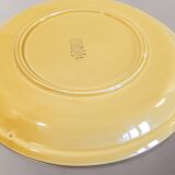Plat rond Gien, modéle Fuego, vintage année 1970 - Couleur jaune, ocre, marron.