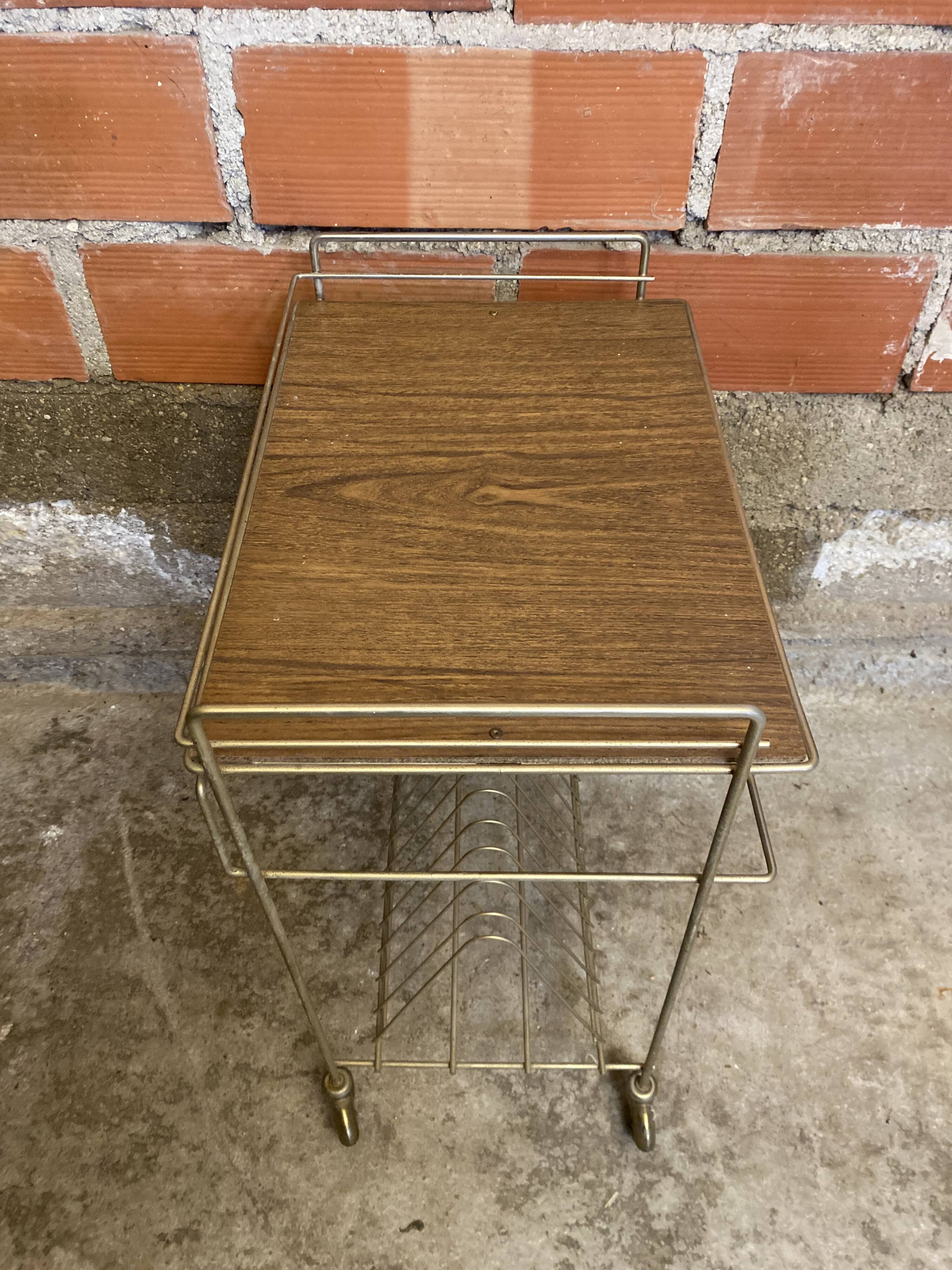 Hi-Fi Furniture Vinyl Turntable Golden Metal + 60's Vintage Formica