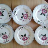 Lot de 6 assiettes à dessert faience Wasmuel -M.G