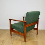 GFM-142 armchair, design by Edmund Homa from the 70s, green boucle - 2 pieces available
