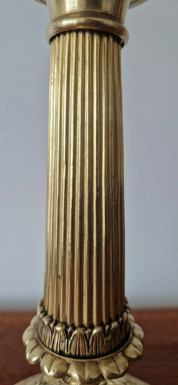 Two gilded bronze candlesticks, 19th century