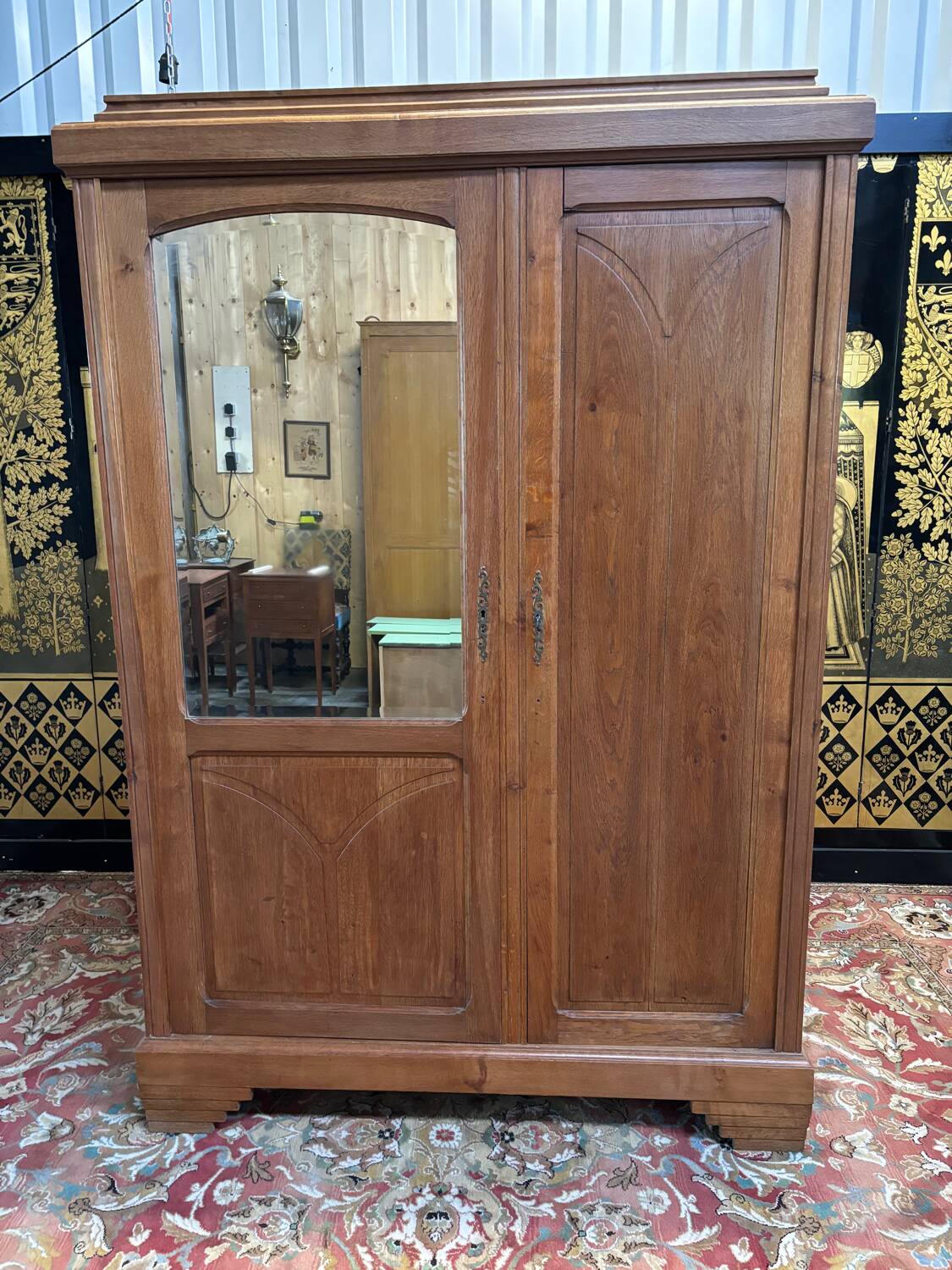 Art deco oak wardrobe