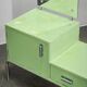 Bauhaus Czech Green Vanity Table with Mirror and Chrome Frame, 1930s