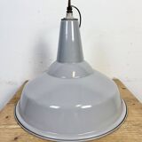 Large Industrial British Grey Enamel Pendant Lamp from Benjamin, 1960s