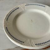 Set of 5 flat plates Terre de Fer, Rivoli model, 1900