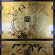 Vintage Chinese cabinet gold leaf / flowers and birds / bohemian