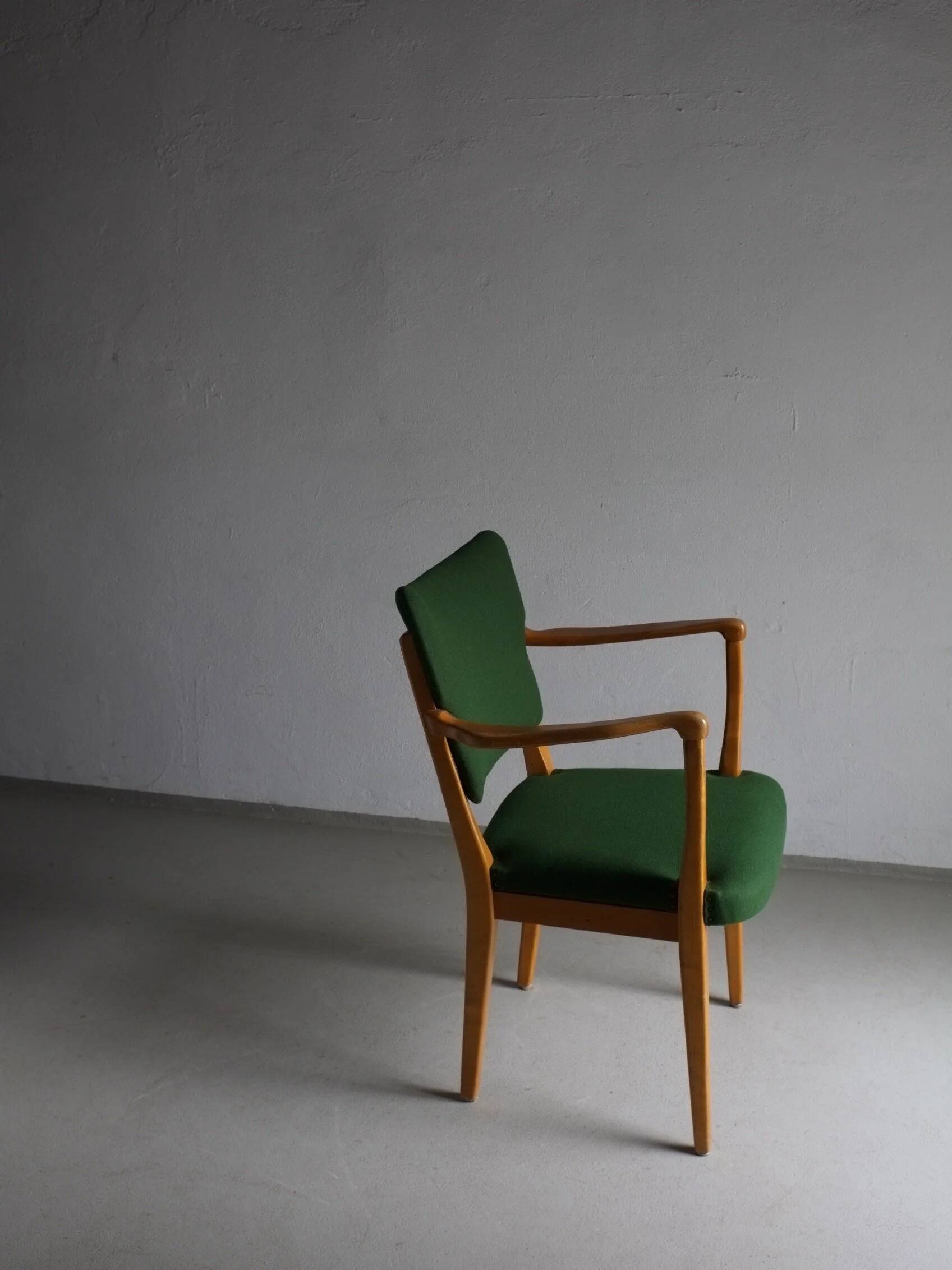 Green beechwood armchair | Nordiska Kompaniet | Sweden | 1940s