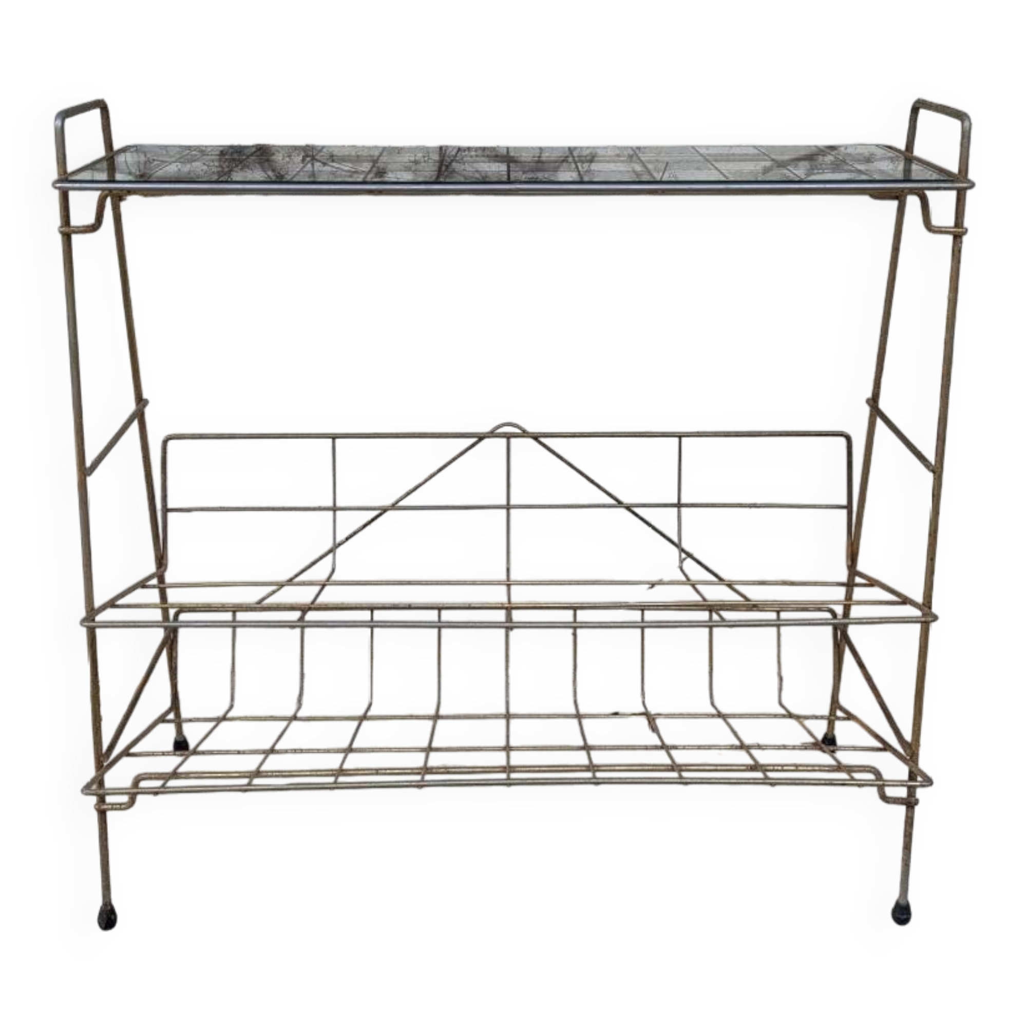 Gold metal magazine rack