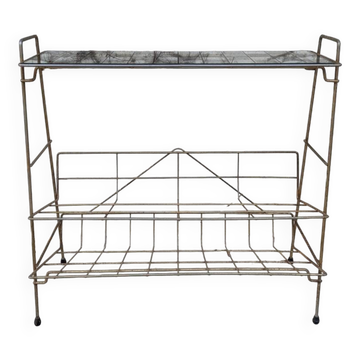 Gold metal magazine rack
