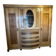 Art Deco Wooden Cabinet with Oval Glass Window and Drawers, 1930s