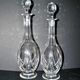 Saint-louis set of 2 antique lasalle cut crystal carafes 1930
