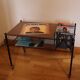 Black metal turntable table